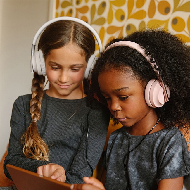 Kids with headphones