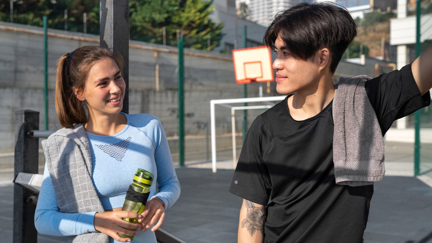 people wearing cooling workout clothes